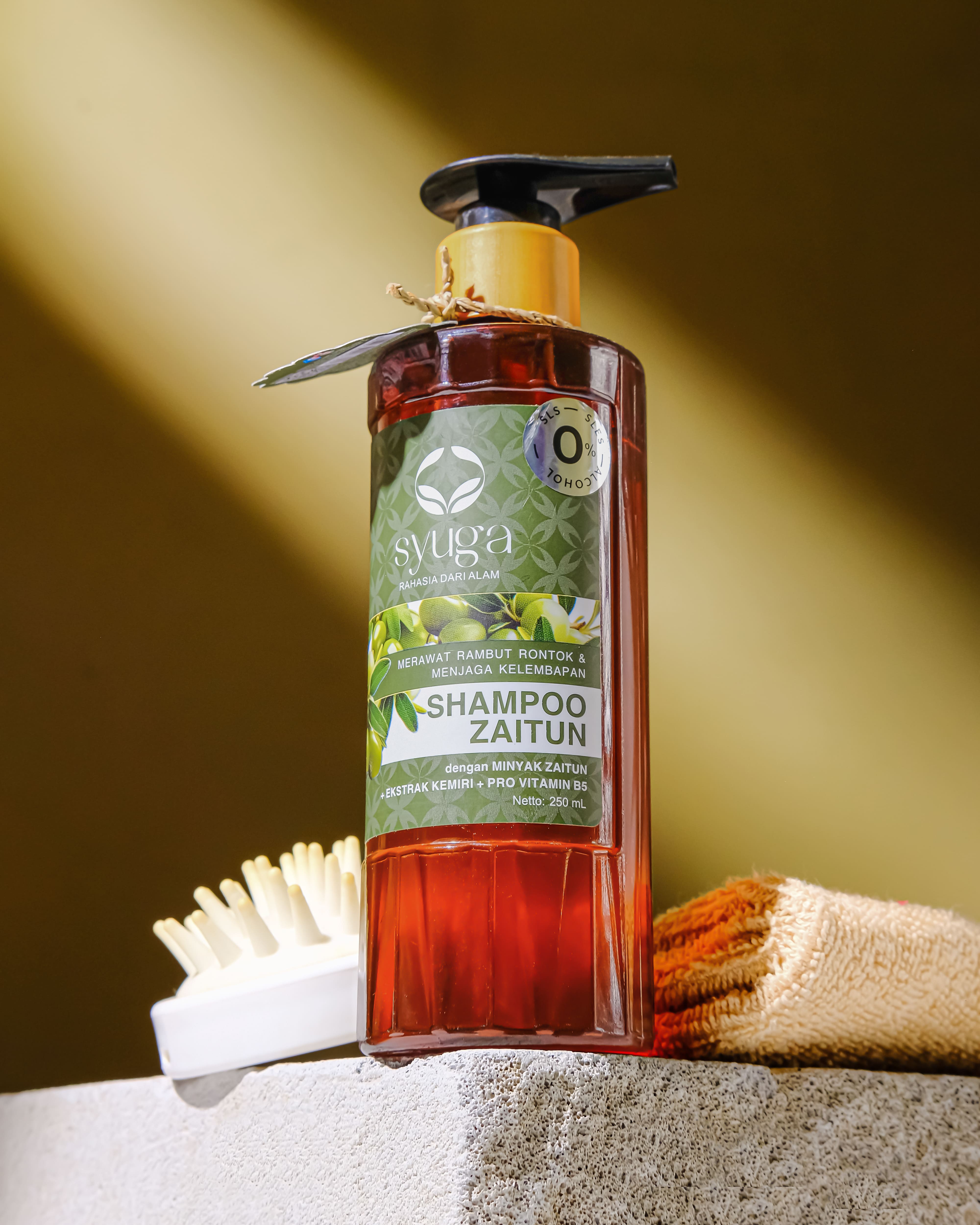 Syuga Shampoo Zaitun 250ml - Shampoo Non-SLS dengan 8x Active Moisturizer